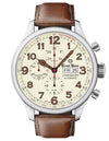 Ernst Benz Chronoscope 47mm Automatic Parchment Dial Brown Leather Band Men's Watch GC10118