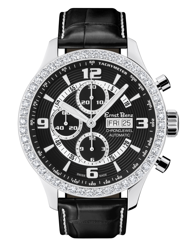 Ernst Benz ChronoJewel Contemporary 3.5 Karats Diamond Bezel 47mm Men's Watch GC10121D