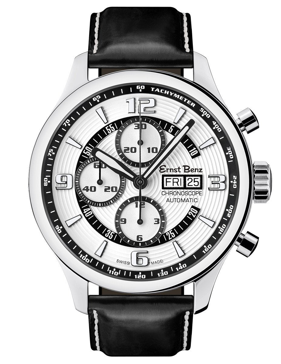 Ernst Benz GC10125 Mens Watch Chronoscope Contemporary 47mm White Dial