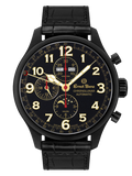 Ernst Benz Chronolunar Officer DLC 47mm Black-Gold Dial Men's Watch GC10383-DLC