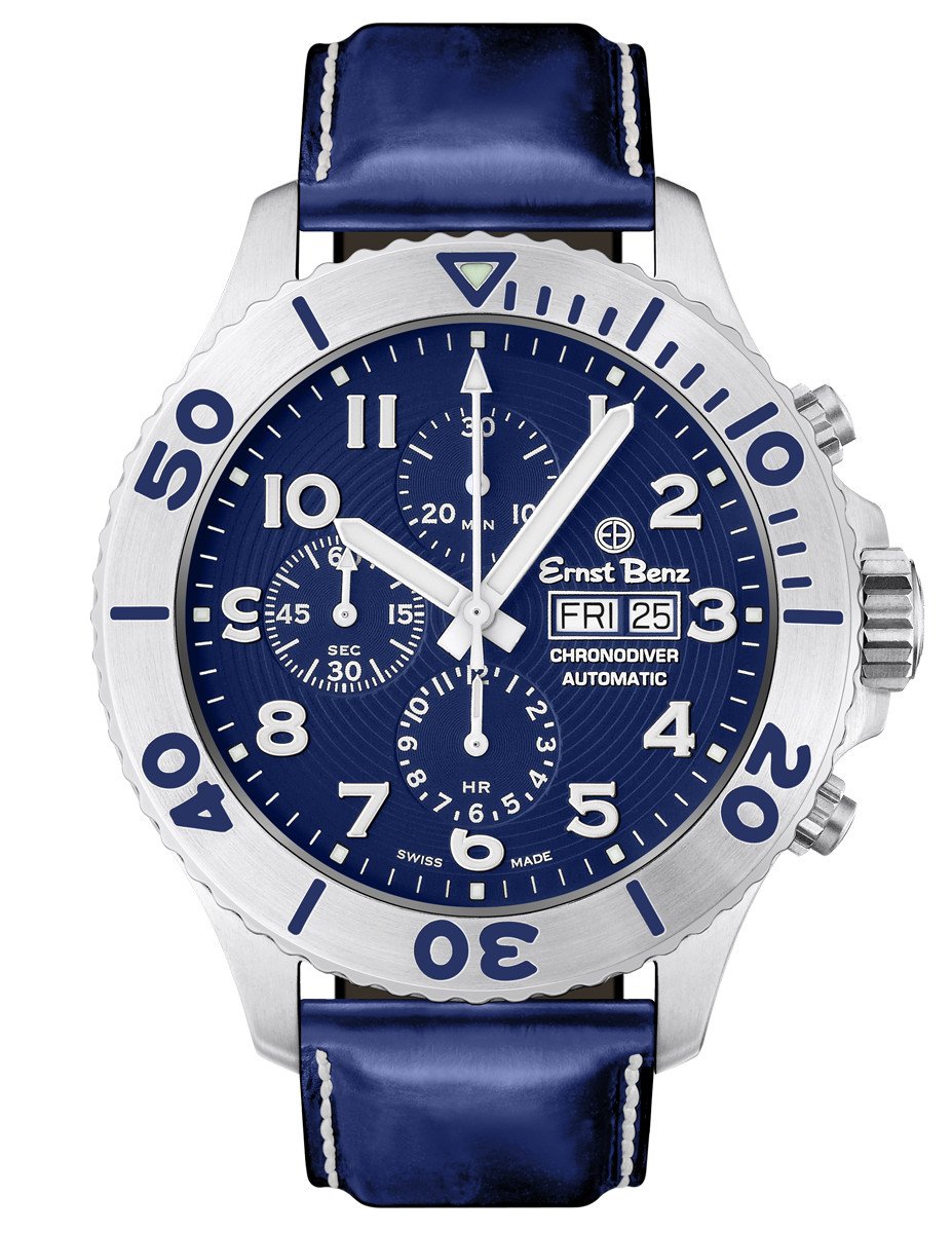 Ernst Benz Chronodiver Automatic Blue Dial Rotating Bezel Men's Watch GC10724