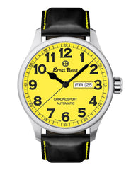 Ernst Benz Chronosport 44mm Swiss Automatic Yellow Dial Black Numerals Men's Watch GC40219