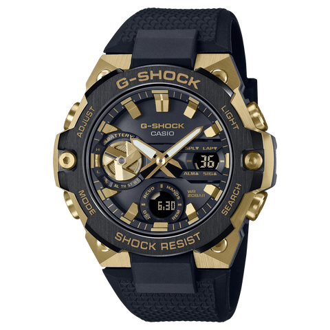 G-Shock G-STEEL Slim Analog-Digital Black-Gold Men's Watch GSTB400GB1A9