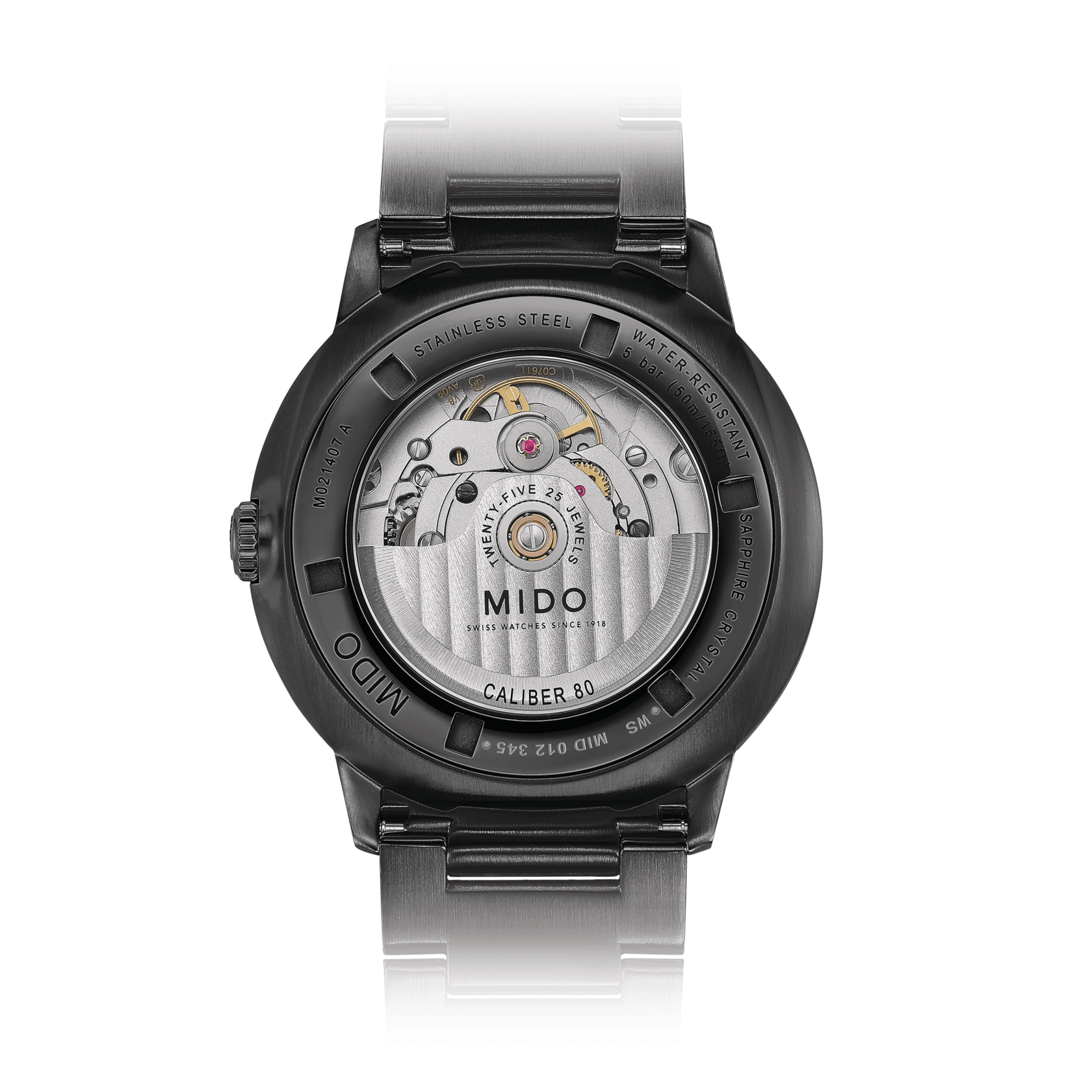 Mido Commander Gradient Automatic Black PVD Skeleton Dial Men's Watch M0214073341100