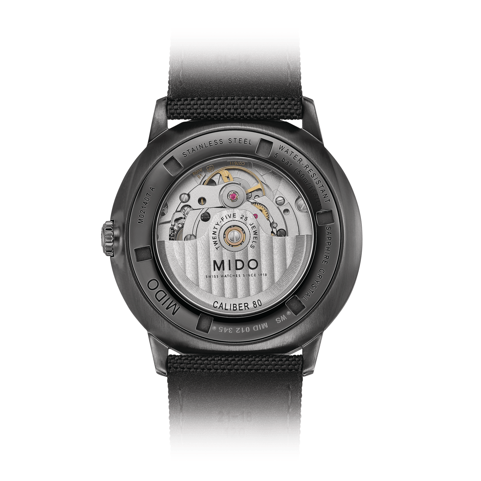Mido Commander Gradient Black PVD Skeleton Dial Men's Watch M0214073741100