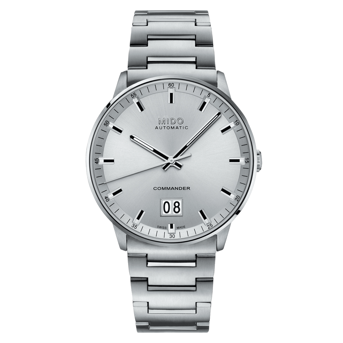 Mido Commander Big Date Silver Dial Steel Men's Watch M0216261103100