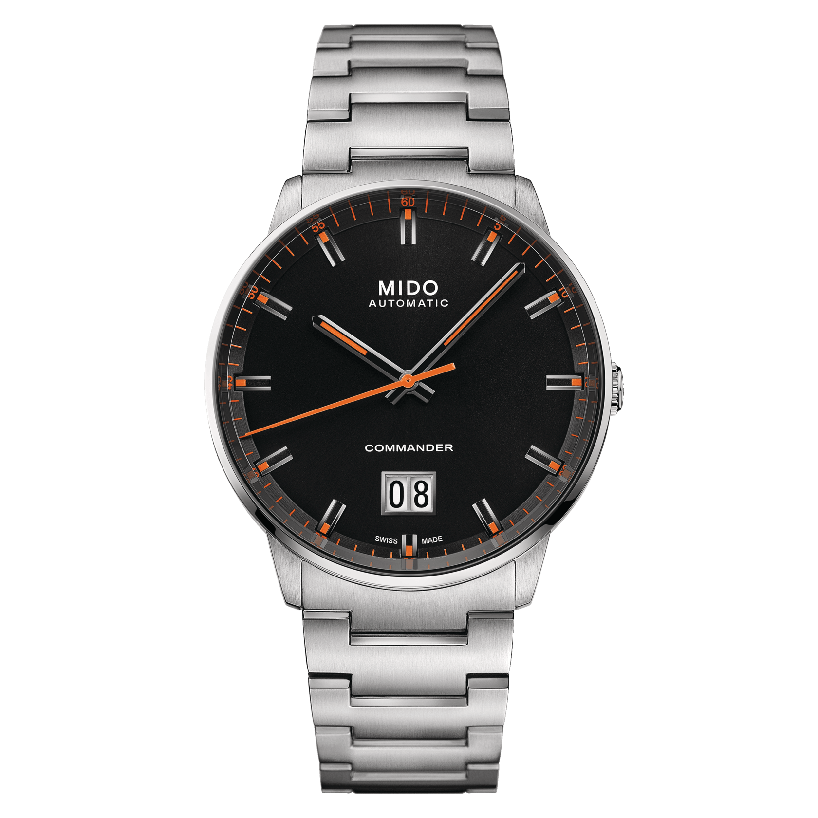 Mido Commander Big Date Black Dial Steel Men's Watch M0216261105100