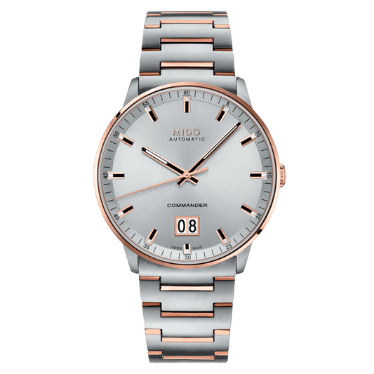 Mido Commander Big Date Silver Dial Two-Tone Steel Men's Watch M0216262203100