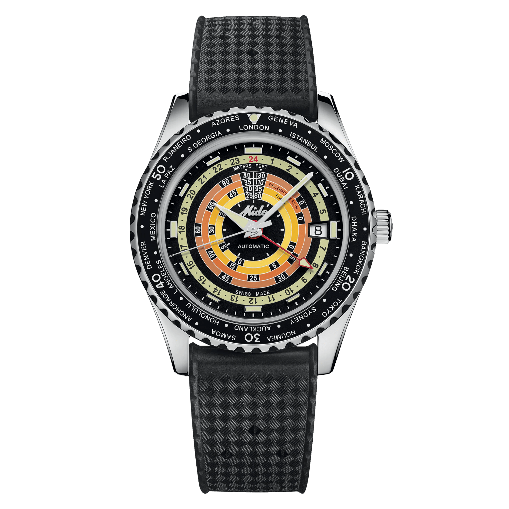 Mido Ocean Star Decompression Worldtimer Black Men's Watch M0268291705100