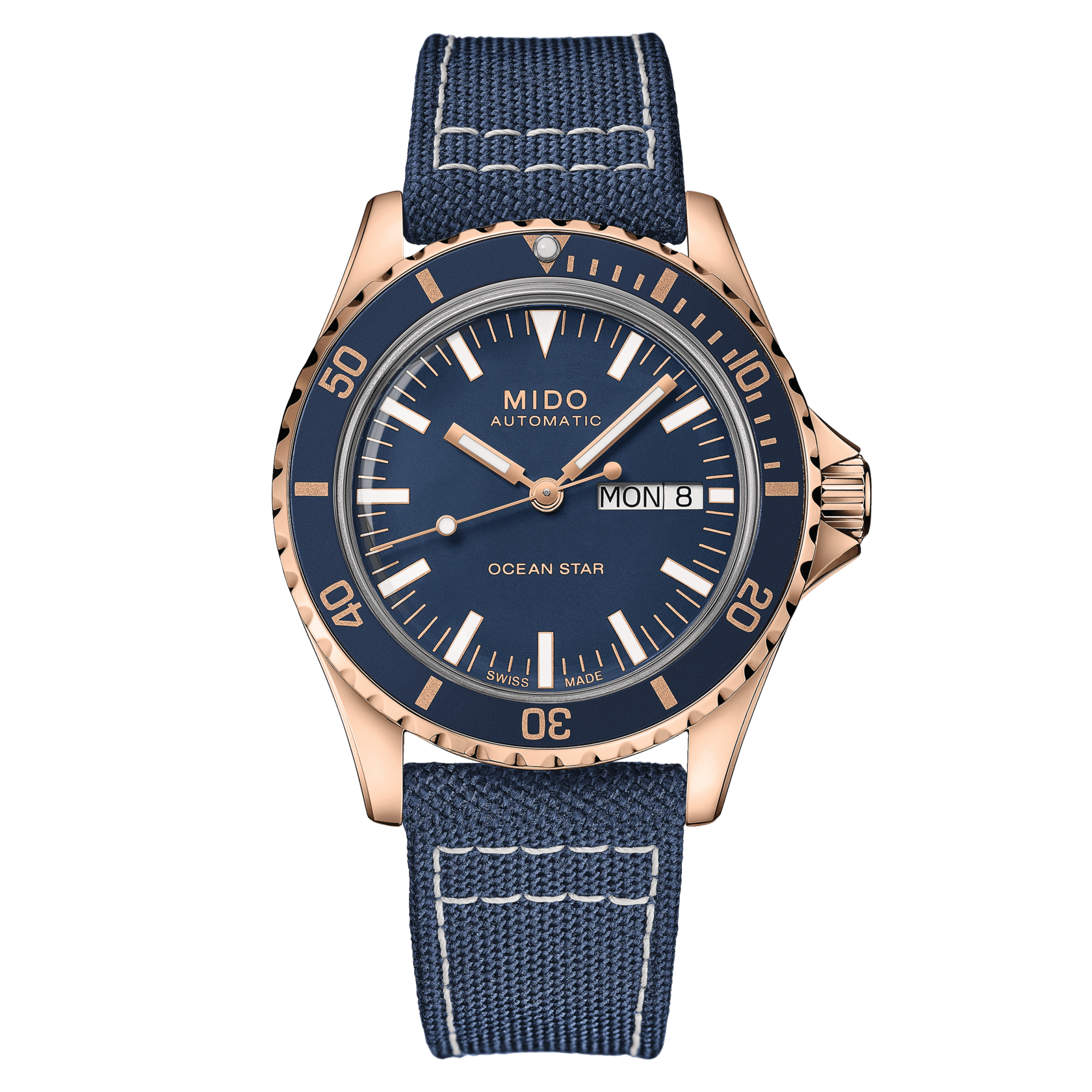 Mido Ocean Star Tribute Rose Gold-Blue Men's Watch M0268303804100