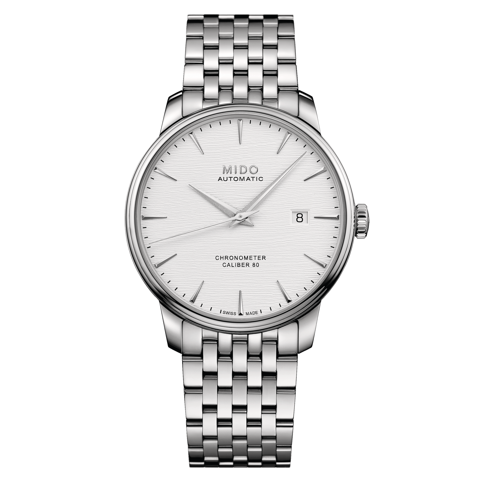 Mido Baroncelli Chronometer Silicon Silver Dial Men's Watch M0274081103100