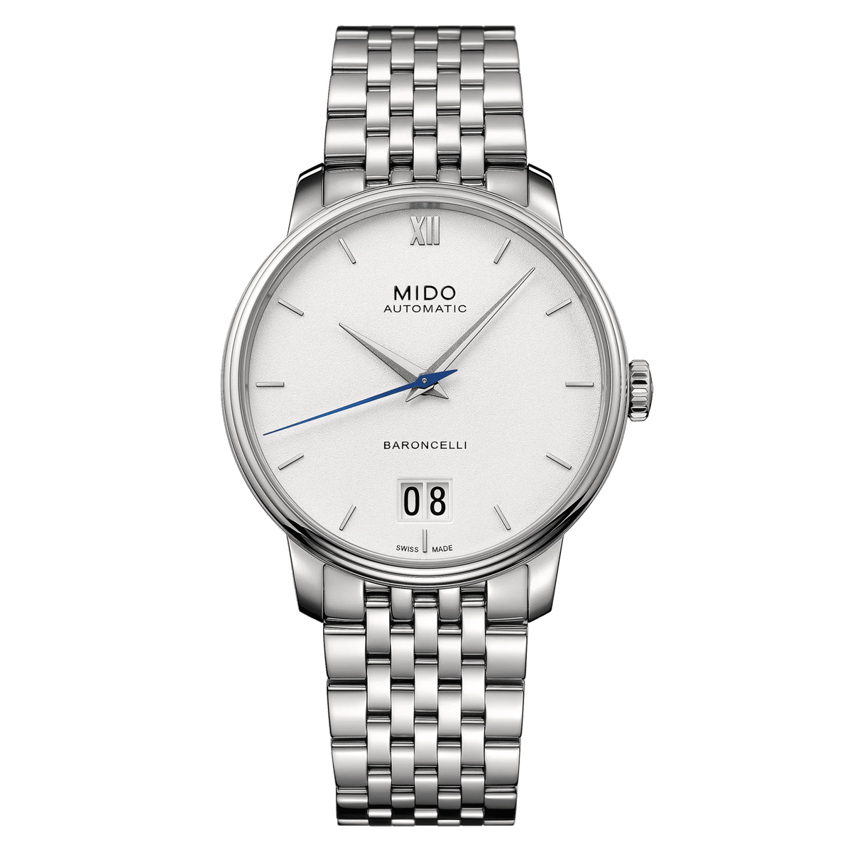 Mido Baroncelli Big Date White Dial Steel Men's Watch M0274261101800