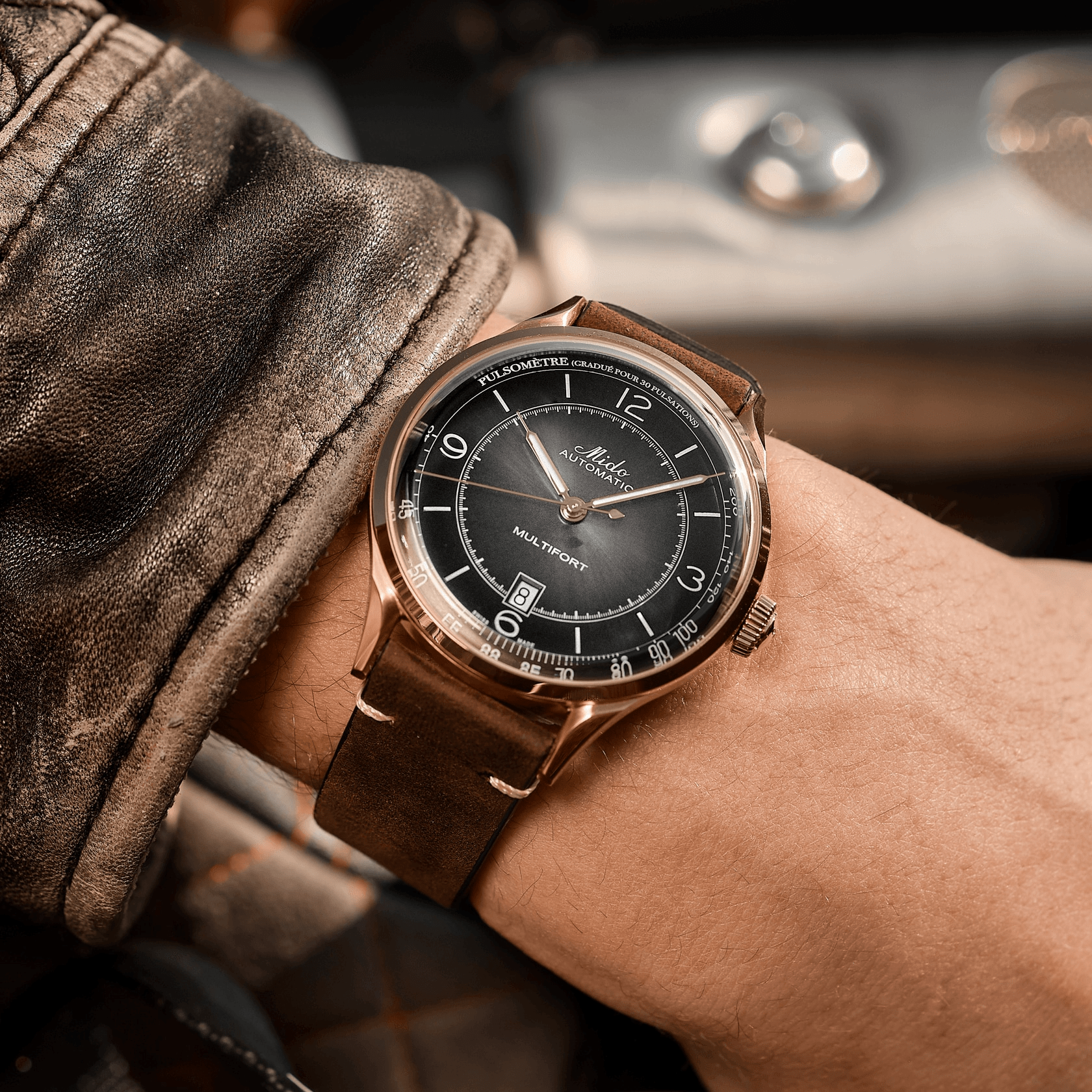 Mido Multifort Patrimony Automatic Rose Gold PVD Men's Watch M0404073606000