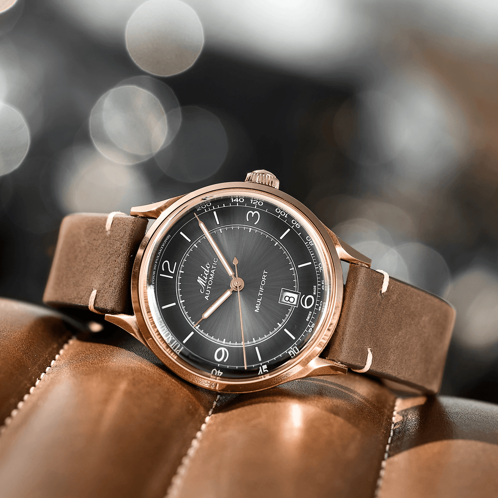 Mido Multifort Patrimony Automatic Rose Gold PVD Men's Watch M0404073606000