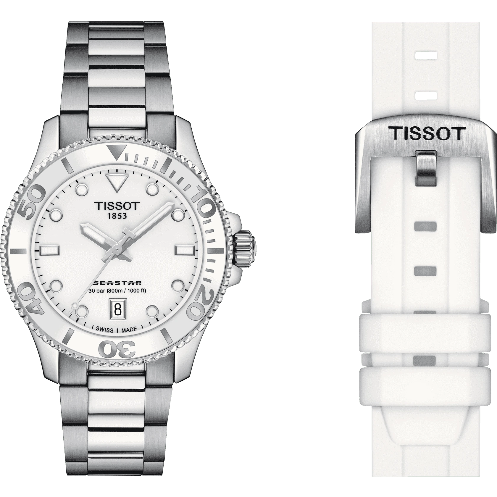 Tissot Seastar 1000 36mm White Dial Unisex Watch T1202101101100