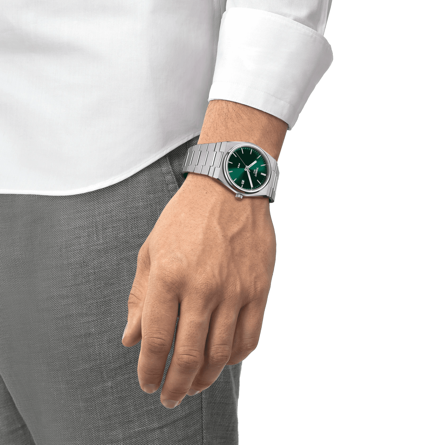 Tissot PRX Slim Green Dial Stainless Steel Men's Watch T1374101109100