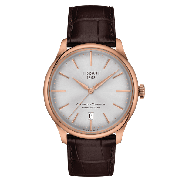 Tissot Chemin Des Tourelles 39mm Rose Gold Men s Watch