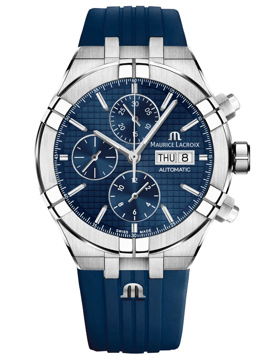 Maurice Lacroix AIKON Automatic Chronograph 44mm Blue Men's Watch AI6038-SS000-430-4