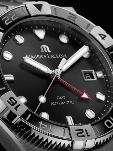 Maurice Lacroix AIKON Venturer GMT 43mm Black Dial Men's Watch AI6158-SS00F-330-A