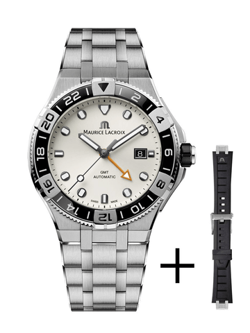 Maurice Lacroix AIKON Venturer GMT 43mm White Dial Men's Watch AI6158-SS00F-130-A