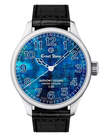 Ernst Benz Anthony Liggins Blue Abstract Limited Edition 47mm Men's Watch GC10200/AL1