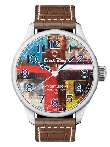 Ernst Benz Anthony Liggins Brown Abstract Limited Edition 47mm Men's Watch GC10200/AL2