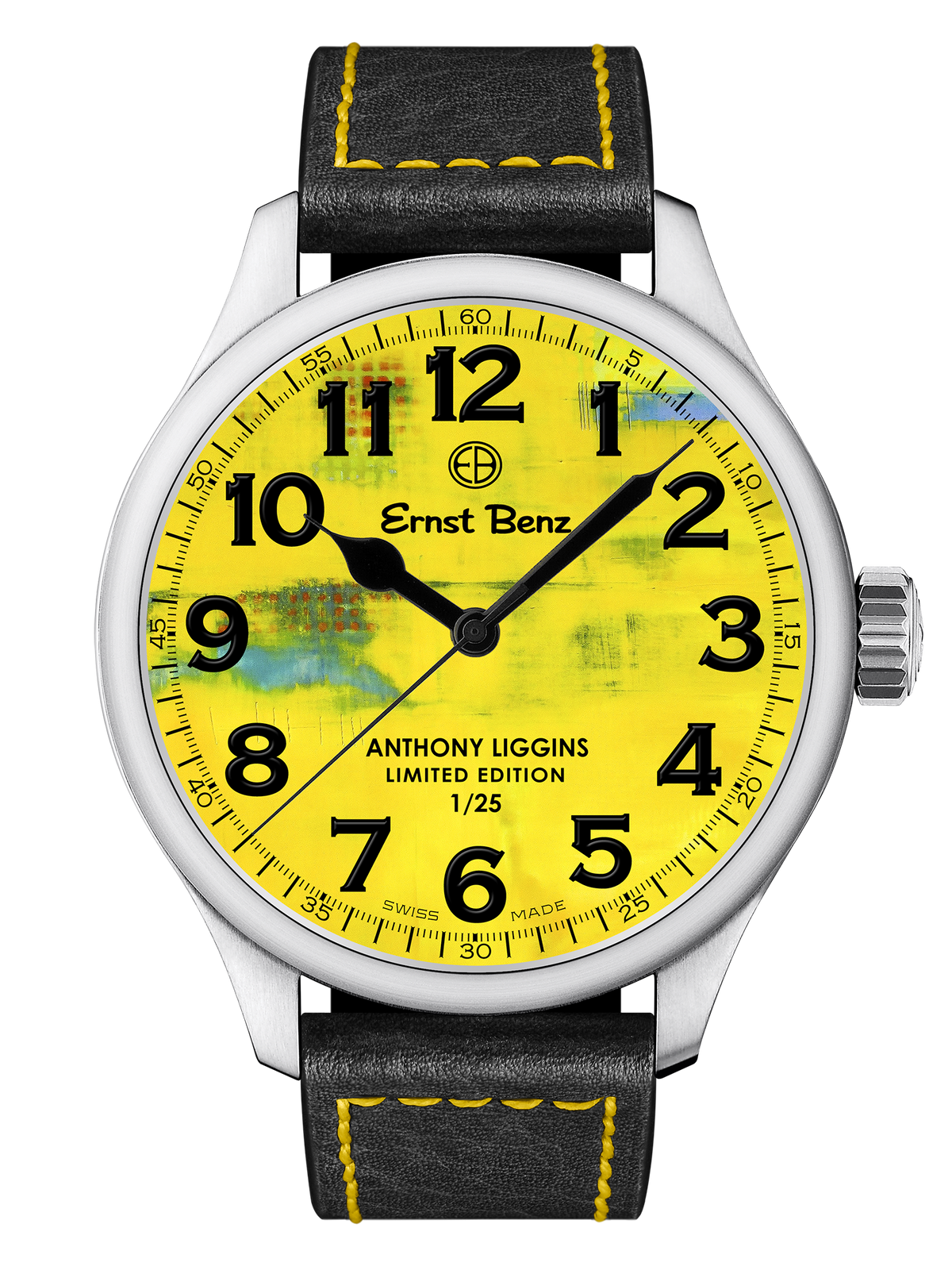 Ernst Benz Anthony Liggins Yellow Abstract Limited Edition 47mm Men's Watch GC10200/AL3