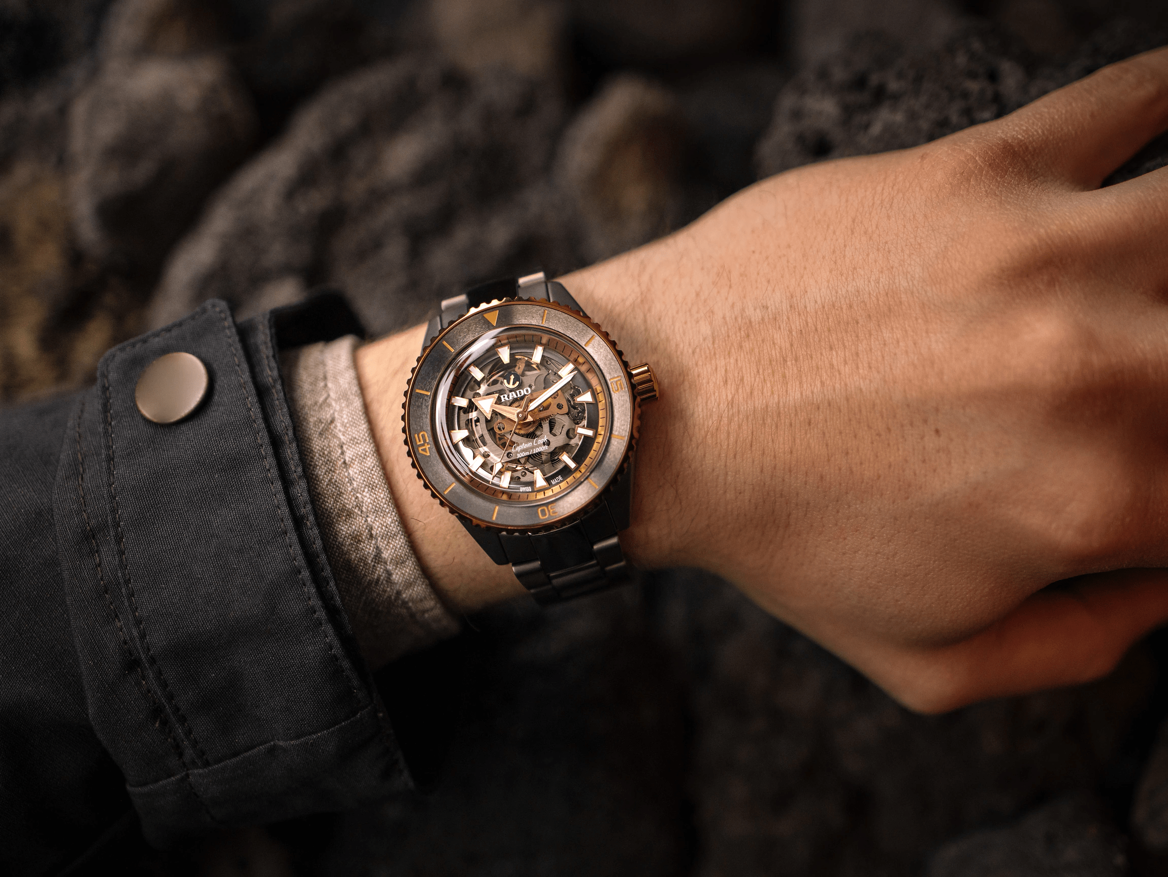 Ceramic skeleton watch clearance