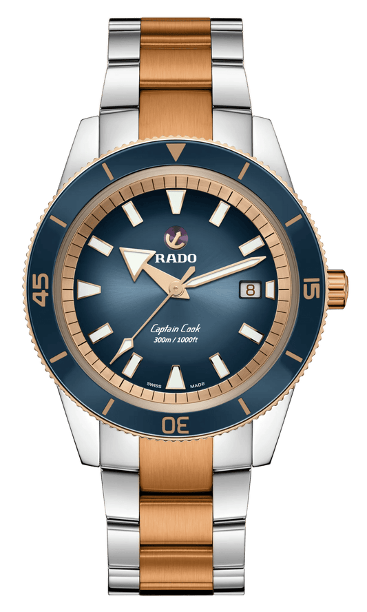 RADO Captain Cook Automatic 42mm Rose Gold-Blue Men's Watch R32137203