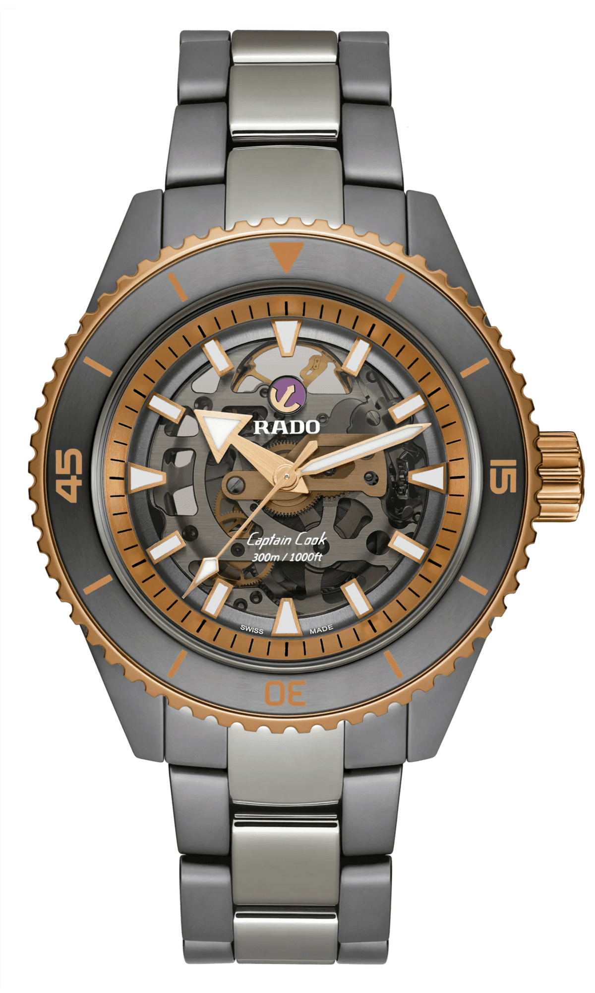 RADO Captain Cook High-Tech Ceramic Skeleton Men's Watch R32148162 RADO Captain Cook High-Tech Ceramic Skeleton Men's Watch R32148162