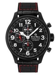 Ernst Benz Chronolunar Officer DLC 47mm Black Dial Men's Watch GC10381-DLC