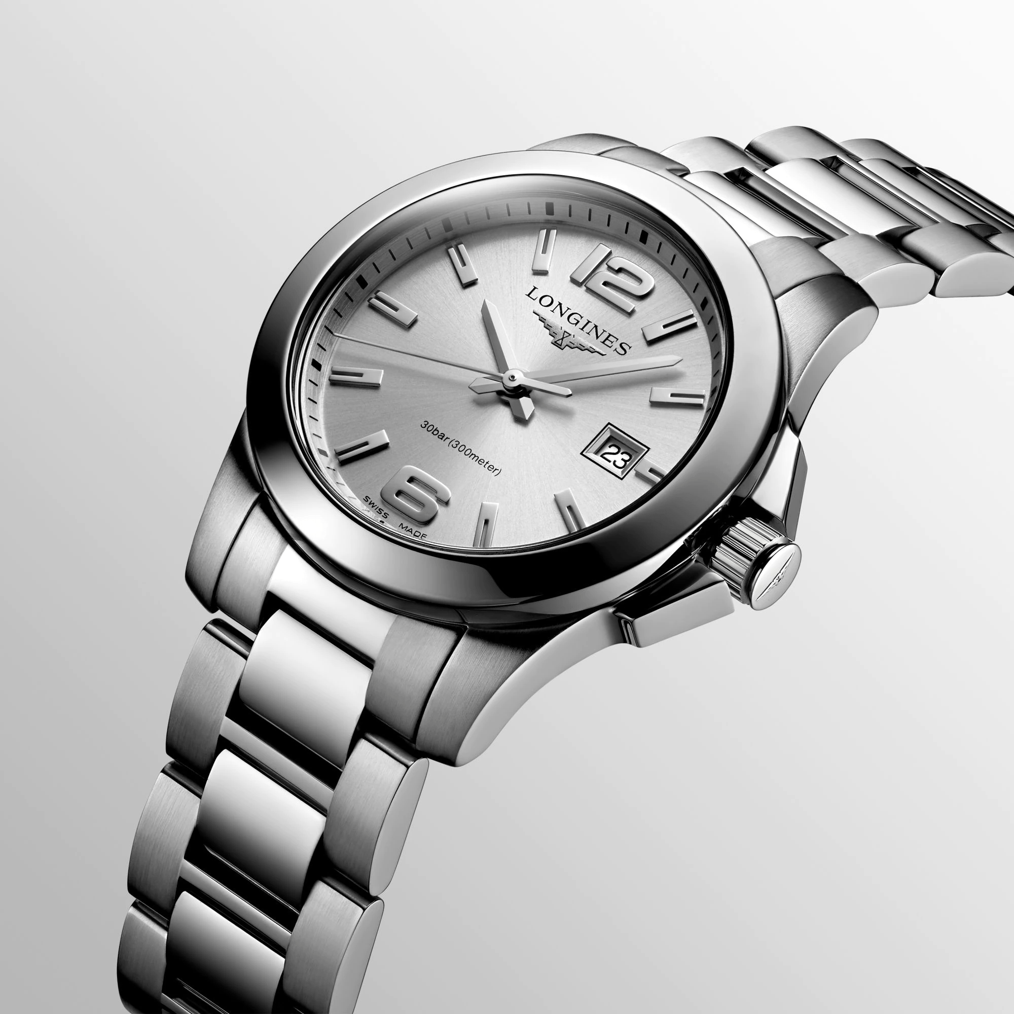 Longines Conquest 29.5mm Stainless Steel Sunray Silver Women's Watch L33764766