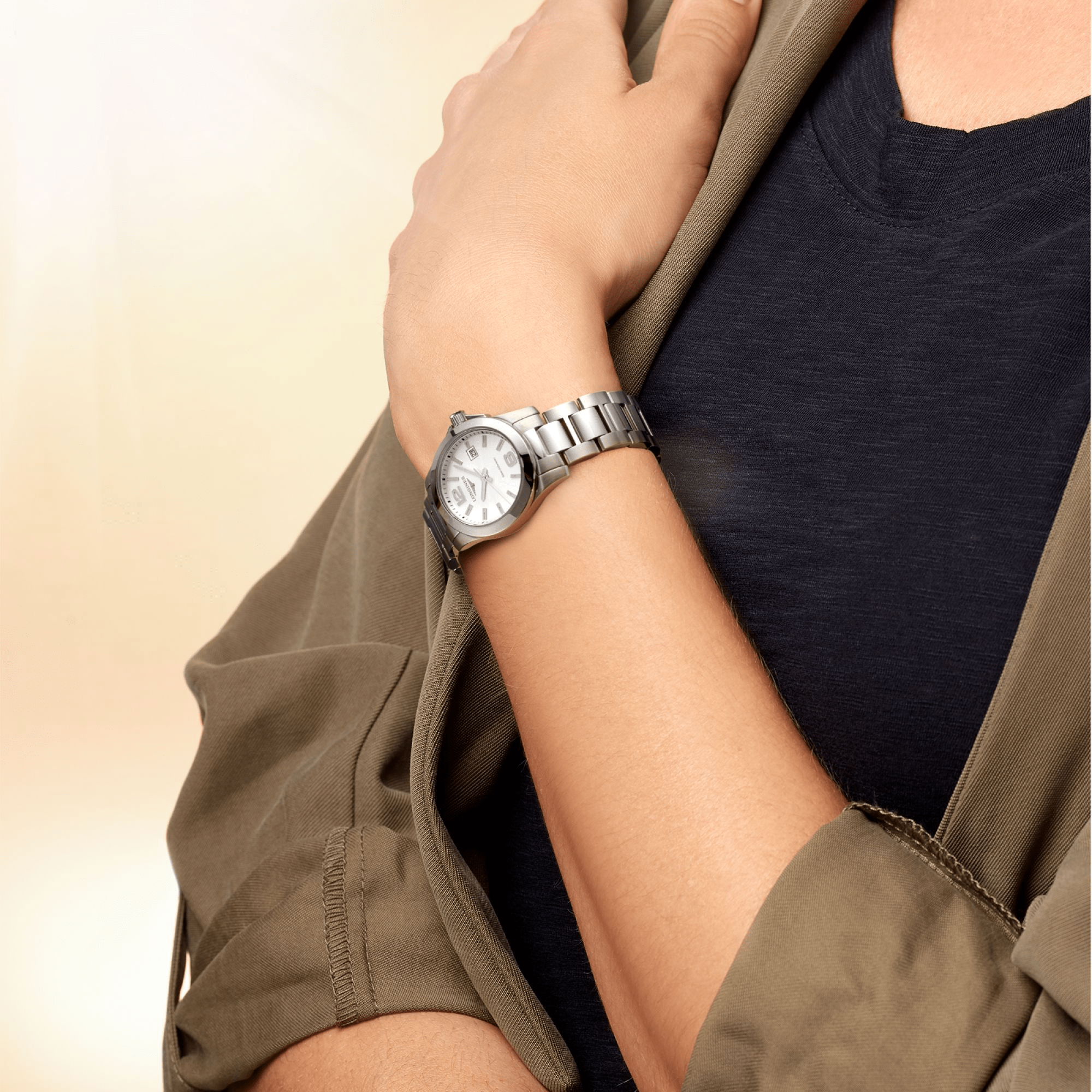 Longines Conquest 29.5mm Stainless Steel Sunray Silver Women's Watch L33764766