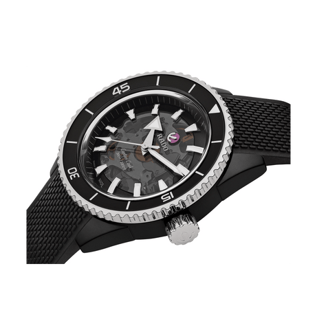 RADO Captain Cook High-Tech Ceramic 43mm Black Rubber Strap Men's Watch R32127156