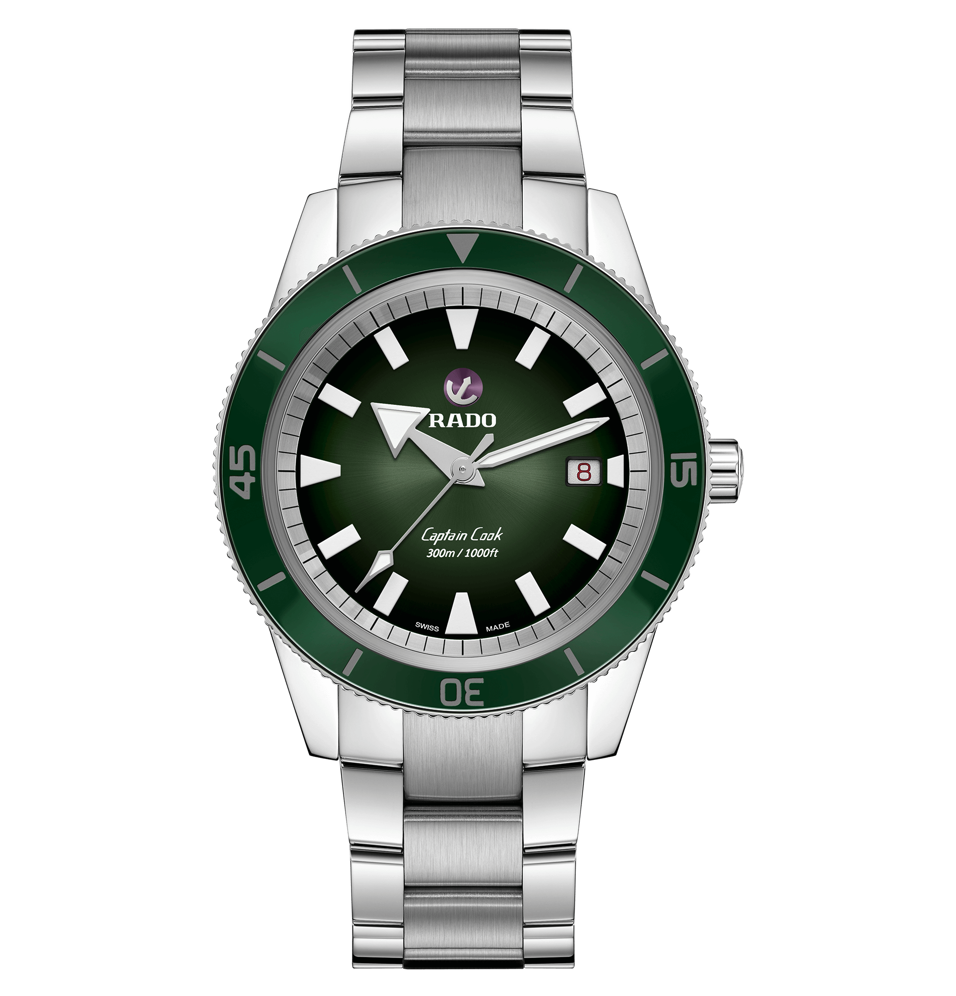 RADO Captain Cook Automatic 42mm Green Dial Stainless Steel Men's Watch R32105313