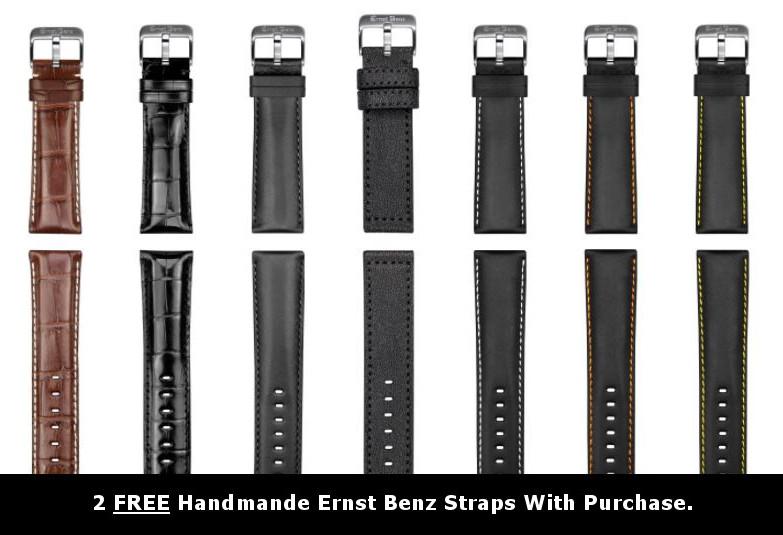 Ernst Benz Chronosport Traditional 44mm Black Dial Green Luminous Numerals Men's Watch GC40211
