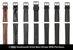 Ernst Benz Chronosport Parchment Dial Brown Leather Band 44mm Men's Automatic Watch GC40218