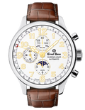Ernst Benz Chronolunar Officer 47mm White Dial Gold Hands Men's Watch GC10384