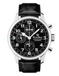 Ernst Benz Chronolunar Officer 44mm Steel Hands Black Dial Men's Watch GC40381