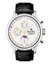 Ernst Benz Chronolunar Officer 44mm White Dial Dial Gold Hands Men's Watch GC40384