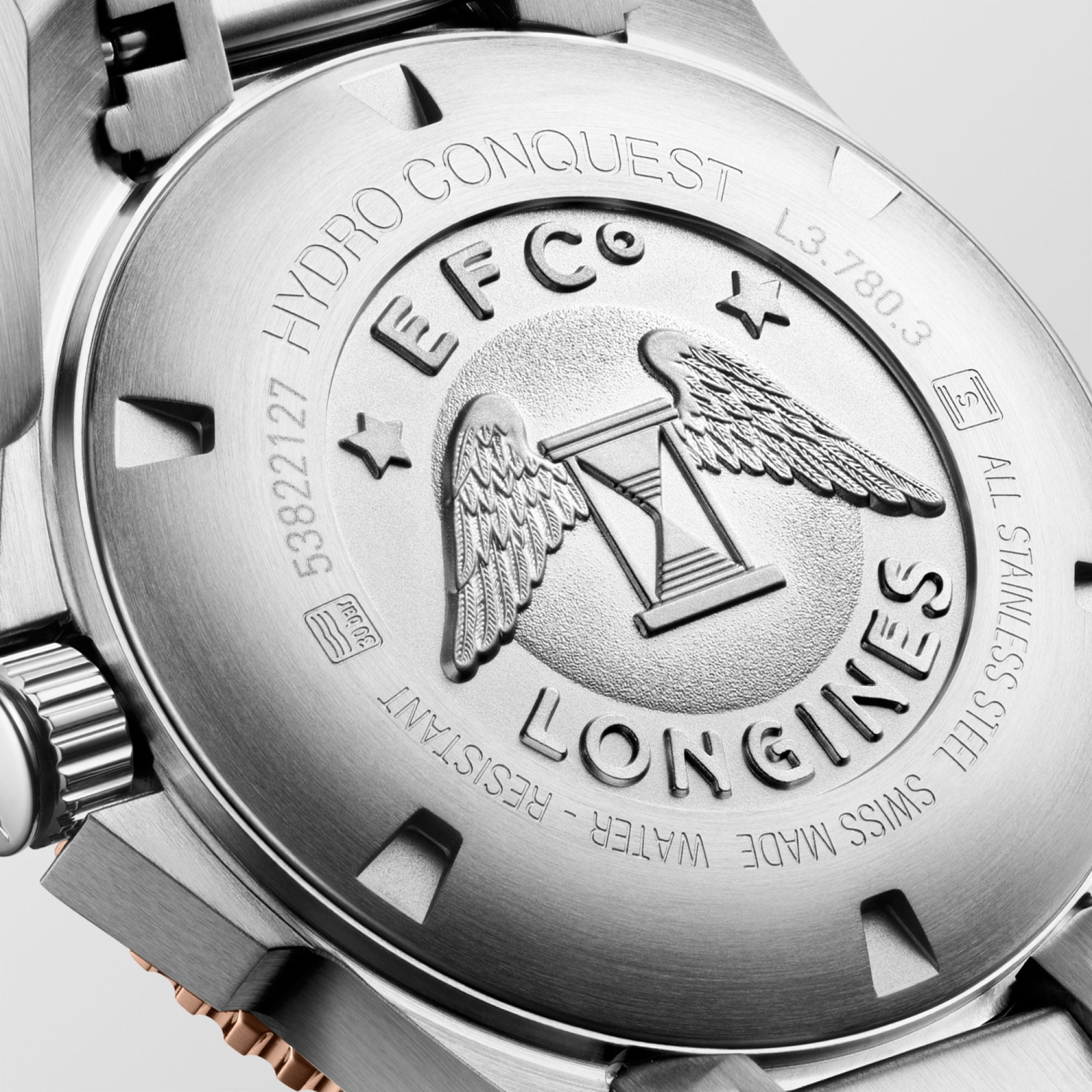 Longines HydroConquest 39mm Rose Gold-Grey Steel Men's Watch L37803786