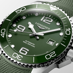 Longines HydroConquest 43mm Green Rubber Strap Men's Watch L37824069