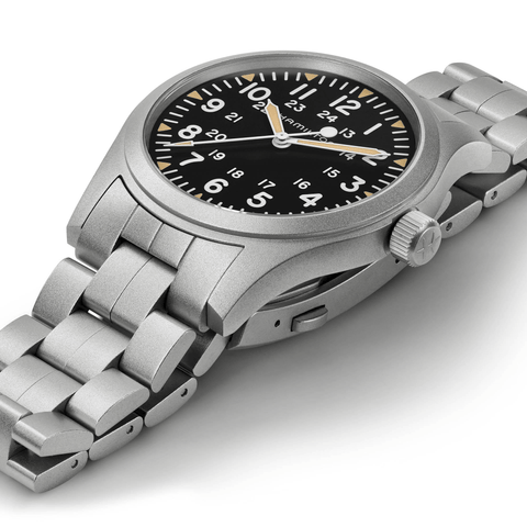 Hamilton Khaki Field Mechanical 42mm Black Dial Steel Men's Watch H69529133