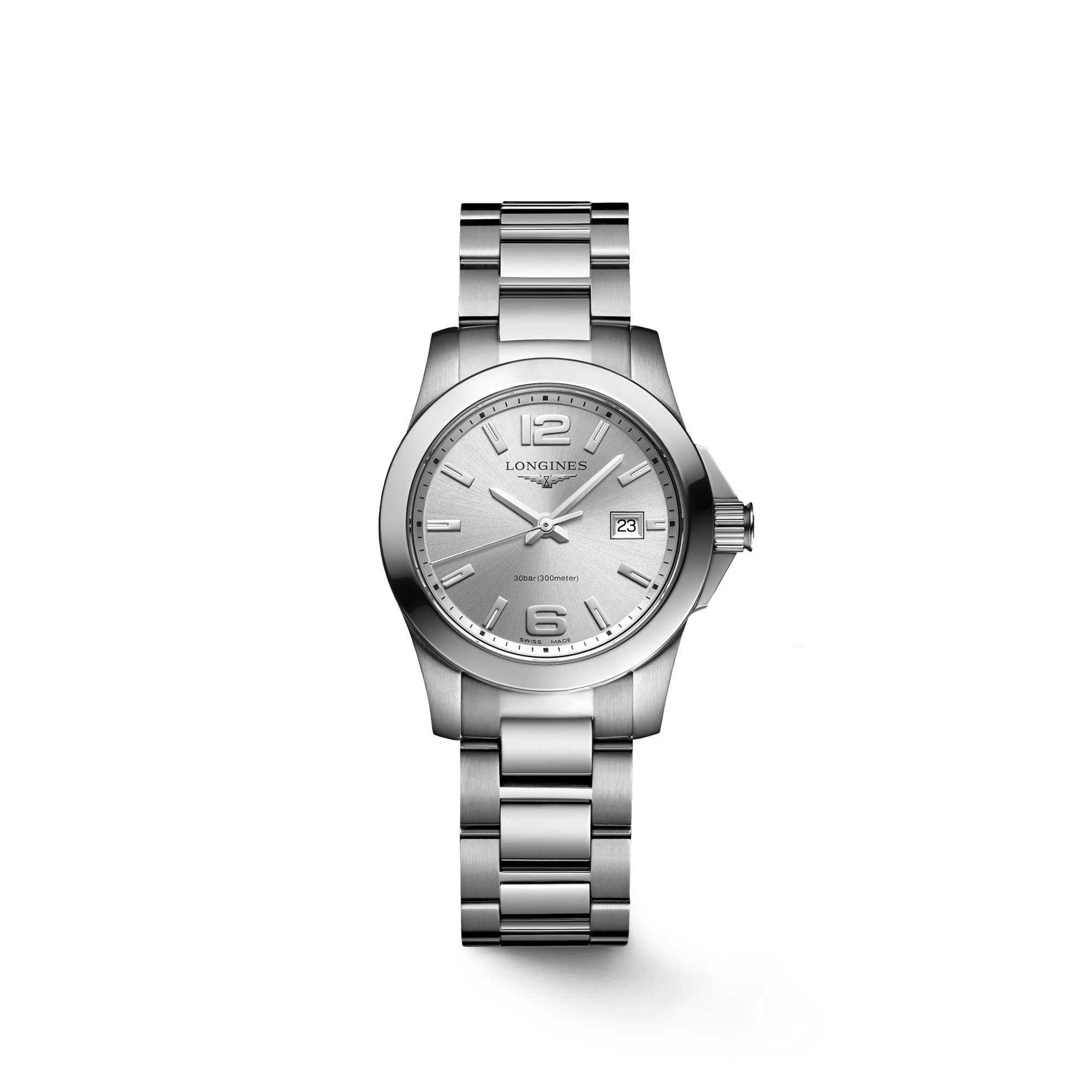 Longines Conquest 29.5mm Stainless Steel Sunray Silver Women's Watch L33764766