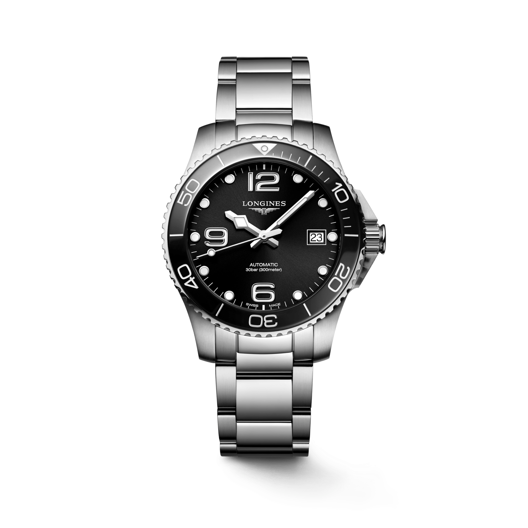 Longines HydroConquest 39mm Black Dial Steel Men's Watch L37804566