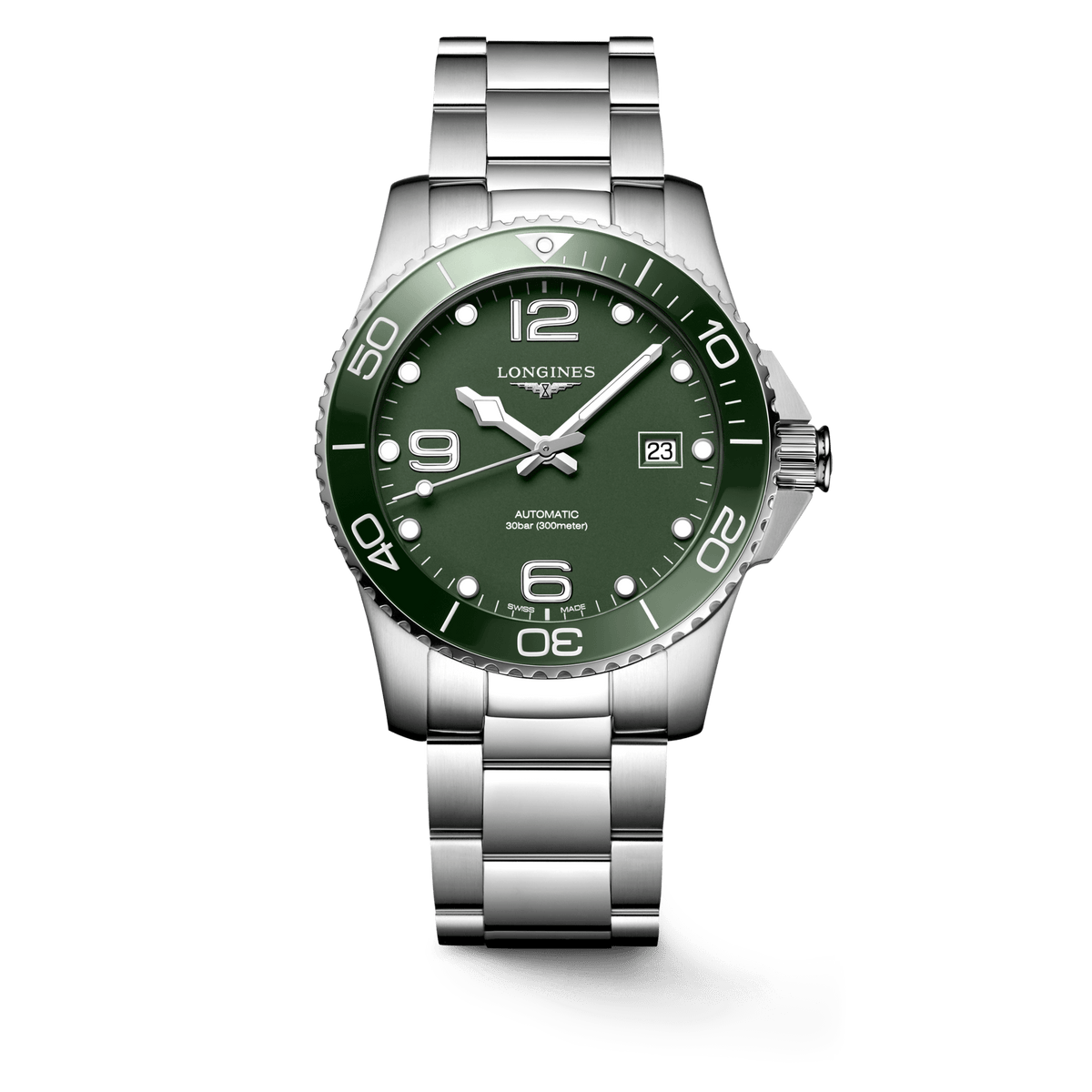 Longines HydroConquest 41mm Green Matt Dial Stainless Steel Men's Watch L37814066