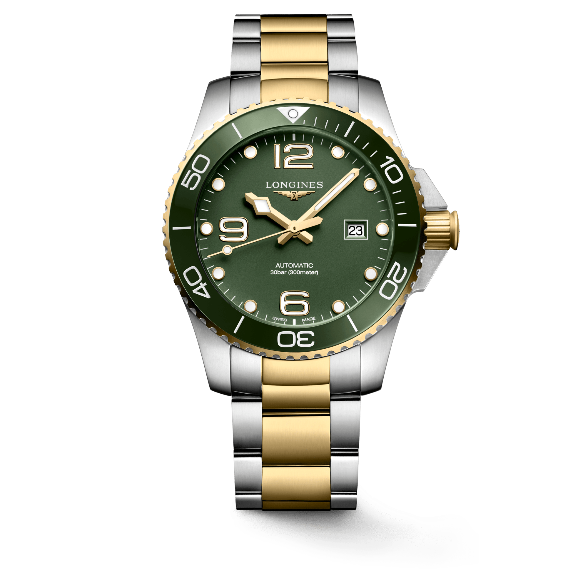 Longines HydroConquest 43mm Green-Gold Steel Men's Watch L37823067