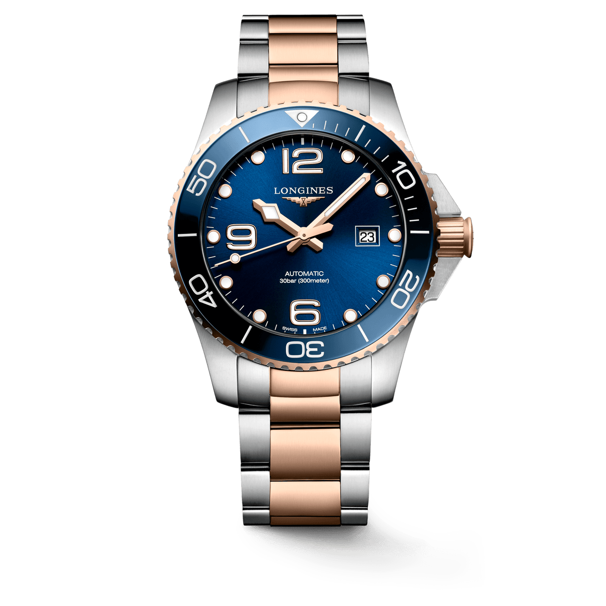 Longines HydroConquest 43mm Rose Gold-Blue Steel Men's Watch L37823987