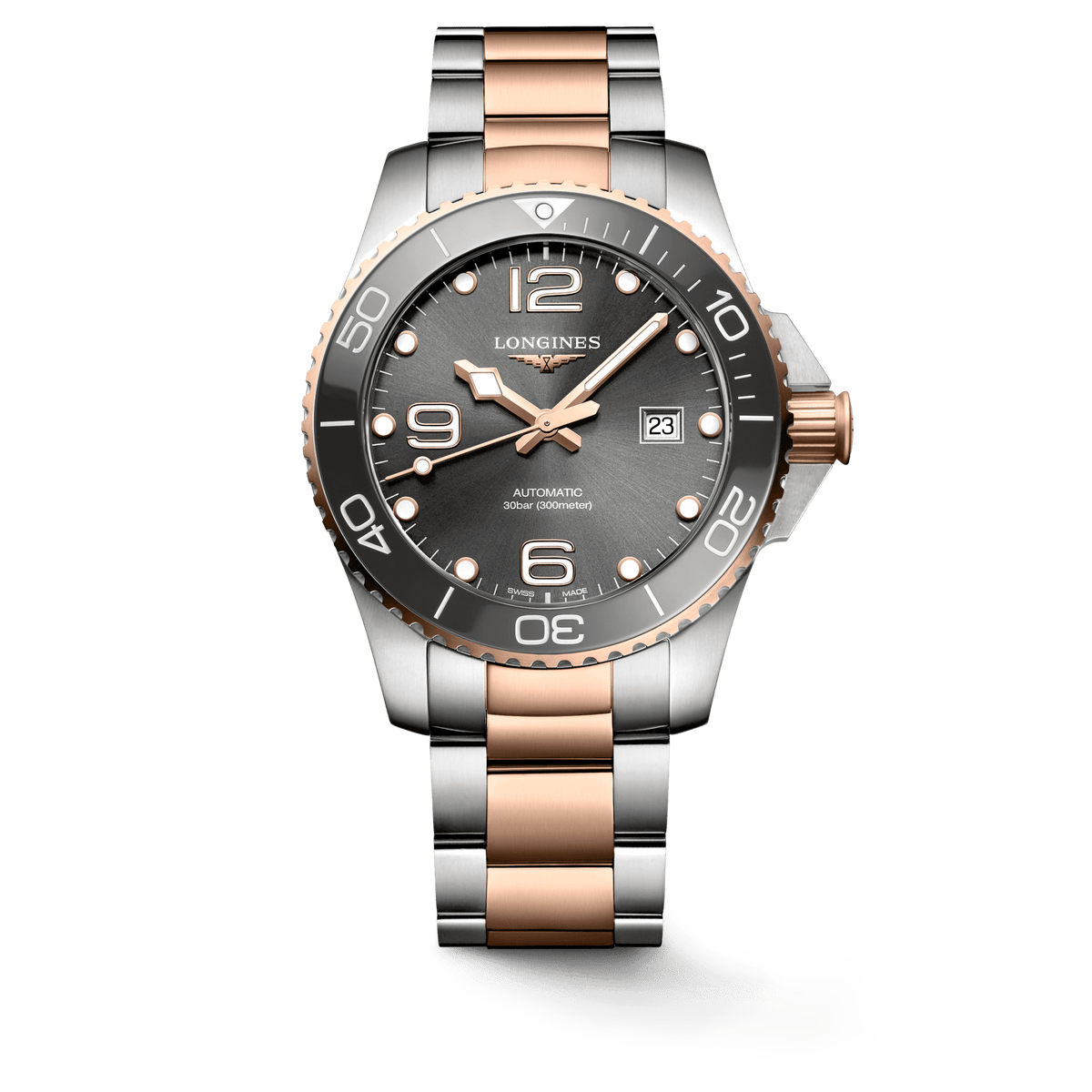 Longines HydroConquest 43mm Rose Gold-Grey Steel Men's Watch L37823787