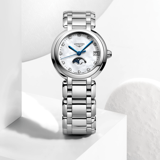 Longines PrimaLuna 30.5mm Stainless Steel Moonphase Diamonds Women's Watch L81154876